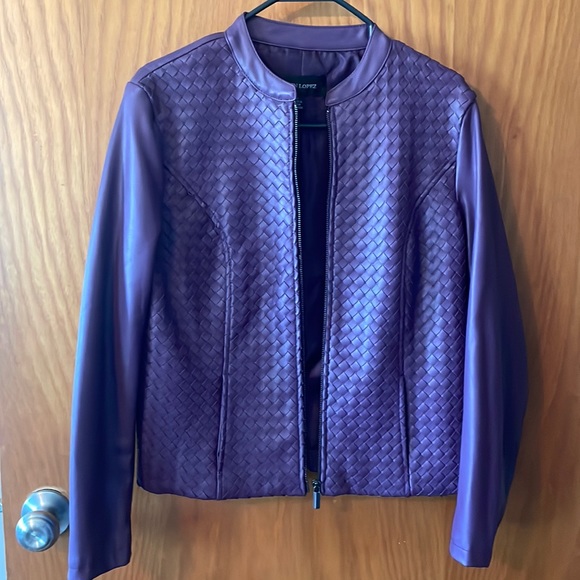 Purple Colleen Lopez Faux Leather Jacket - Picture 2 of 4